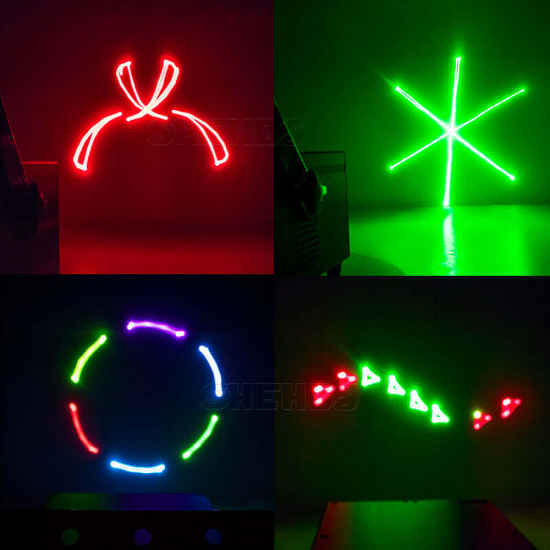 SHEHDS Couleurs 3D Effect 3W RGB Éclairage du scanner Laser Éclairage de Scène DJ Club