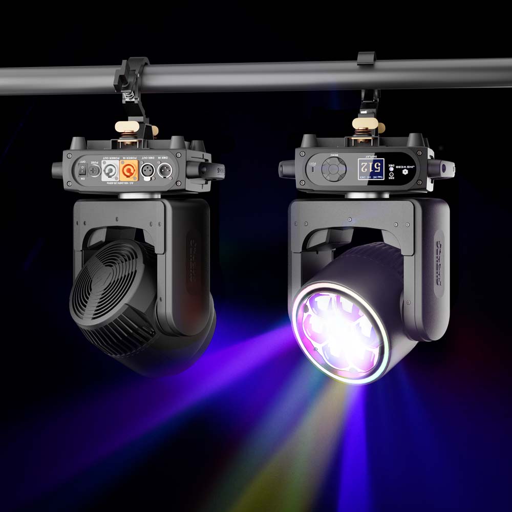 SHEHDS Projecteur asservi Bee Eye 7×40 W avec zoom et fonction wash – éclairage de scène RGBW / RGBL / RGBLAC