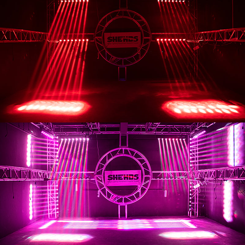 SHEHDS LED Lyres Beam 8x12W RGBW Éclairage de Scène Performance DJ Club Mariage