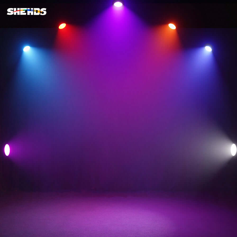 SHEHDS LED 200W RGBWA UV 6in1 COB Éclairage de Scène Commande vocale sensible à la température