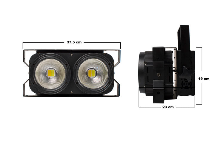 SHEHDS Combinaison 2Eyes 200W LED COB Blinder Éclairage de Scène DJ Mariage Concert