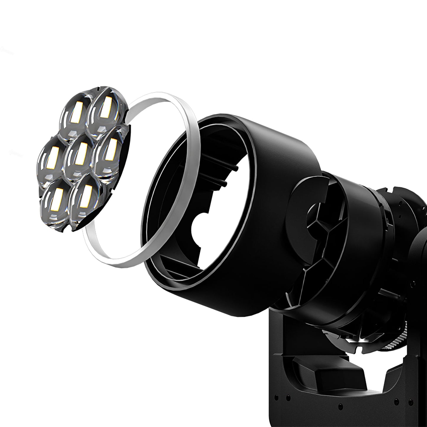 SHEHDS Projecteur asservi Bee Eye 7×40 W avec zoom et fonction wash – éclairage de scène RGBW / RGBL / RGBLAC