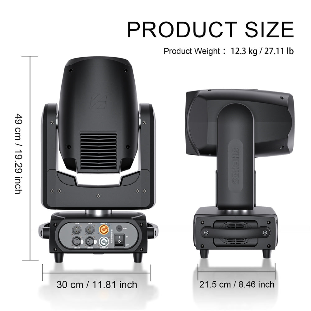 SHEHDS Lyre Beam & Spot 230W 7R avec Contrôle par APP et Double Prisme