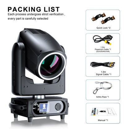 SHEHDS Lyre Beam & Spot 230W 7R avec Contrôle par APP et Double Prisme