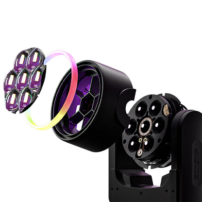 SHEHDS Projecteur asservi Bee Eye 7×40 W avec zoom et fonction wash – éclairage de scène RGBW / RGBL / RGBLAC