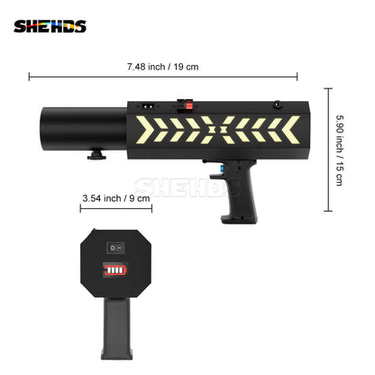 SHEHDS Machine à confettis RVB rechargeable corps en alliage aluminium haute résistance