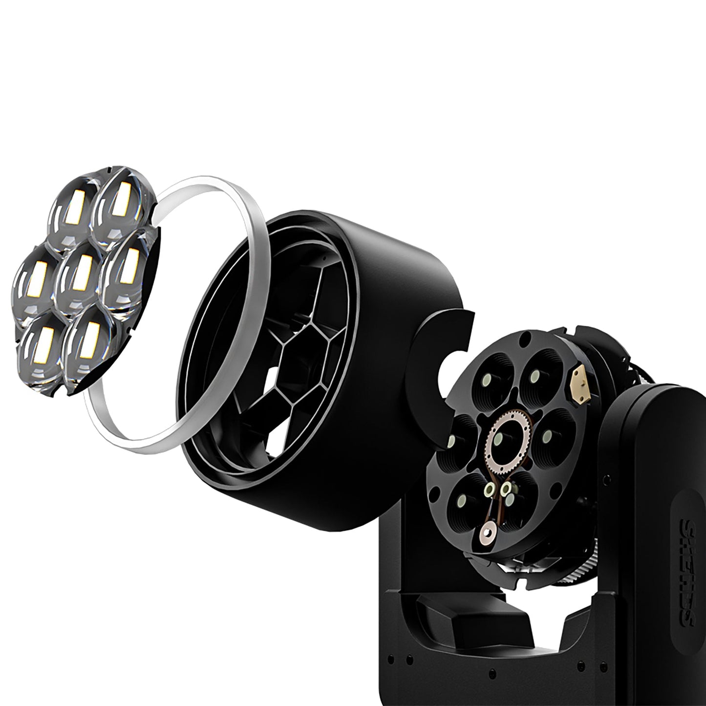 SHEHDS Projecteur asservi Bee Eye 7×40 W avec zoom et fonction wash – éclairage de scène RGBW / RGBL / RGBLAC