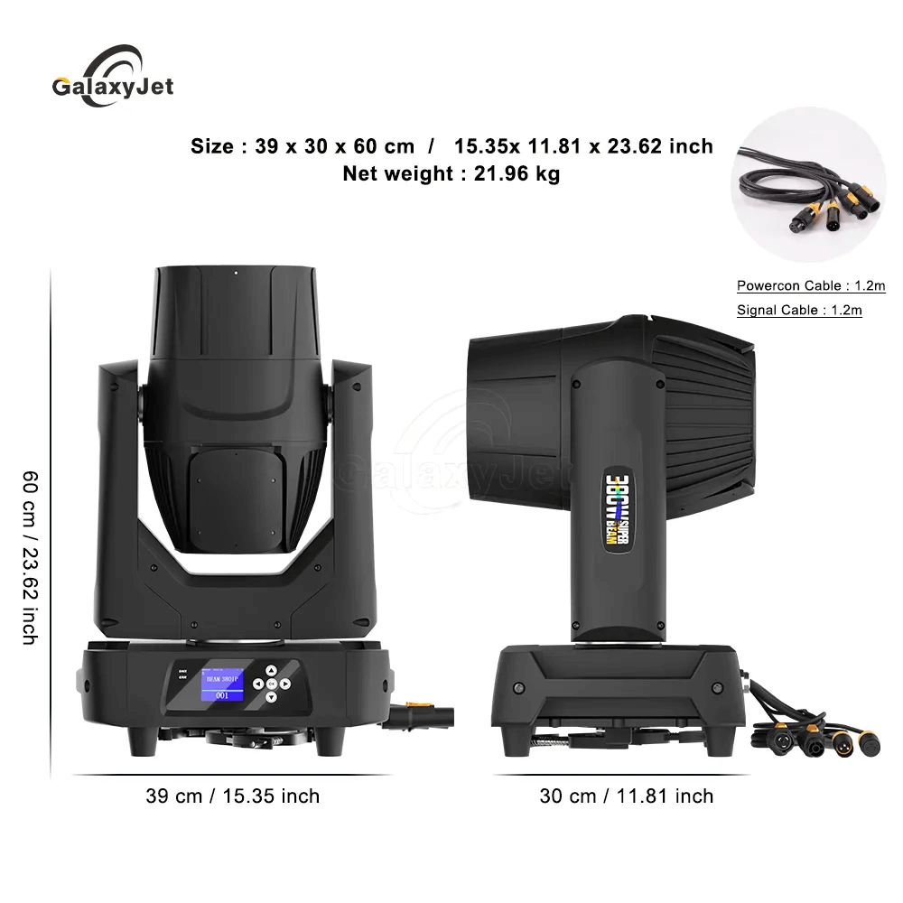 GalaxyJet Waterproof IP65 Lyres 380W 19R Beam Éclairage de Scène Avec Effets anneau Éclairage de Performance