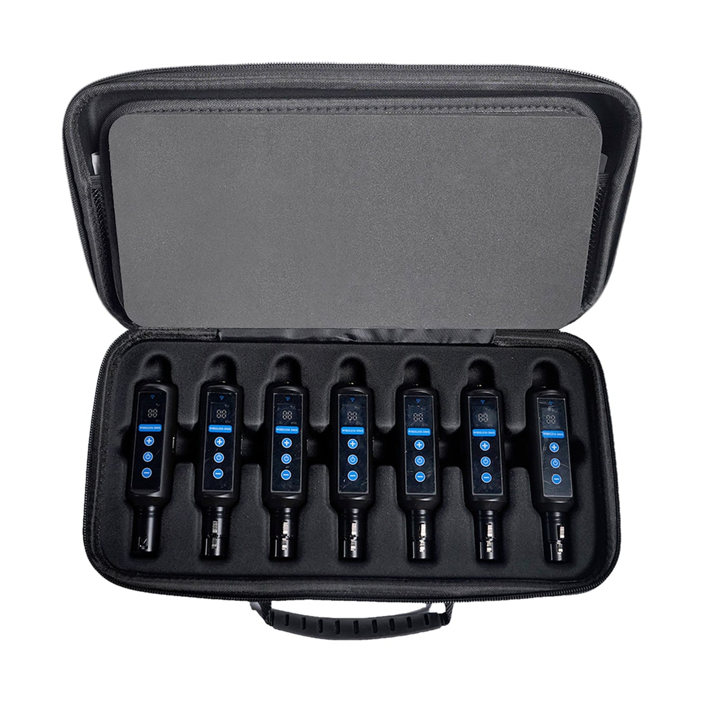 Émetteur et Récepteur DMX 512 Sans Fil 2,4G avec Récepteur sur Batterie et Écran Tactile OLED pour Éclairage de Scène