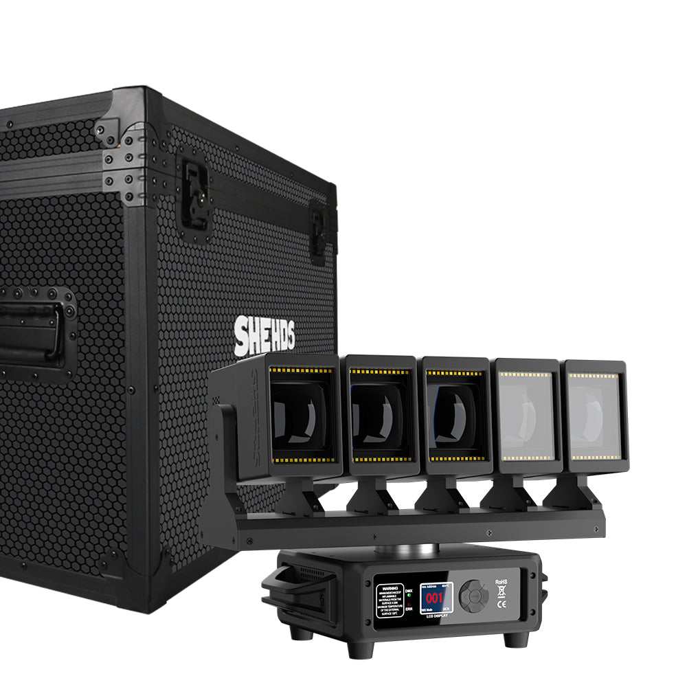 GalaxyJet LED Beam 5x60W RGBW 5 Moving Head Wave Bar Light Matrix Lighting For DJ Club Party