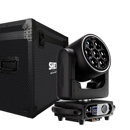 SHEHDS Projecteur asservi Bee Eye 7×40 W avec zoom et fonction wash – éclairage de scène RGBW / RGBL / RGBLAC