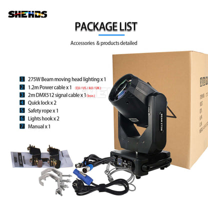SHEHDS Lyres Beam 275W 10R Prismes doubles Éclairage de Scène Éclairage de Performance Club Mariage Théâtre