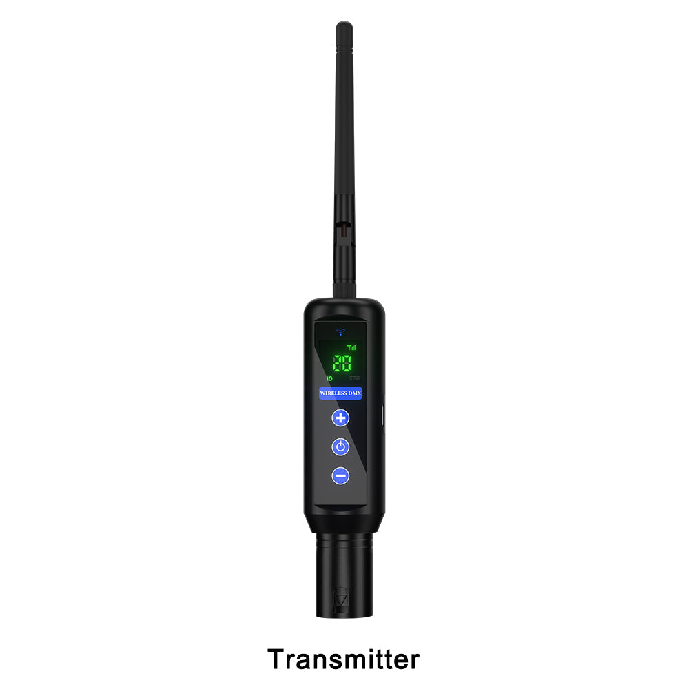 Émetteur et Récepteur DMX 512 Sans Fil 2,4G avec Récepteur sur Batterie et Écran Tactile OLED pour Éclairage de Scène