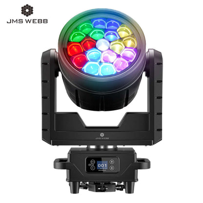 JMS WEBB Lyres 19x40W Waterproof LED Zoom&Beam&Wash RGBW Éclairage de Scène Éclairage de Performance Théâtre Concert