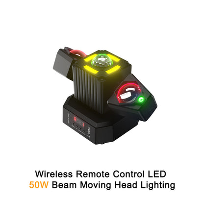 SHEHDS Projecteurs Asservis Beam LED 2/3/4/6 Bras 50W/80W/100W/120W RGBW avec Télécommande Sans Fil pour Éclairage de Scène, Soirées, Bars et DJs