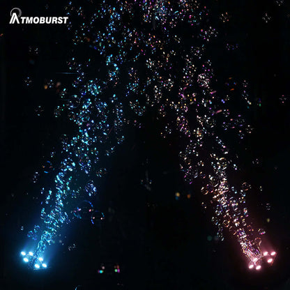 ATMOBURST Machine à bulles 90W avec LED 6x4 W RGBW grande sortie de mousse, Angle réglable