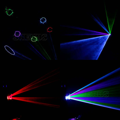 SHEHDS Couleurs 3D Effect 3W RGB Éclairage du scanner Laser Éclairage de Scène DJ Club