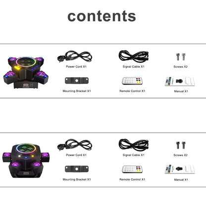 SHEHDS Projecteurs Asservis Beam LED 2/3/4/6 Bras 50W/80W/100W/120W RGBW avec Télécommande Sans Fil pour Éclairage de Scène, Soirées, Bars et DJs