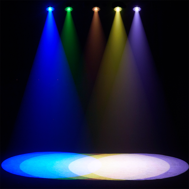 Projecteur LED à Zoom Optique LEKO 250W/350W LED RGBWAUV/RGBLAC/RGBW/RGBL/Blanc Chaud+Froid avec Volets Manuels à Quatre Lames – Lumière Barrière