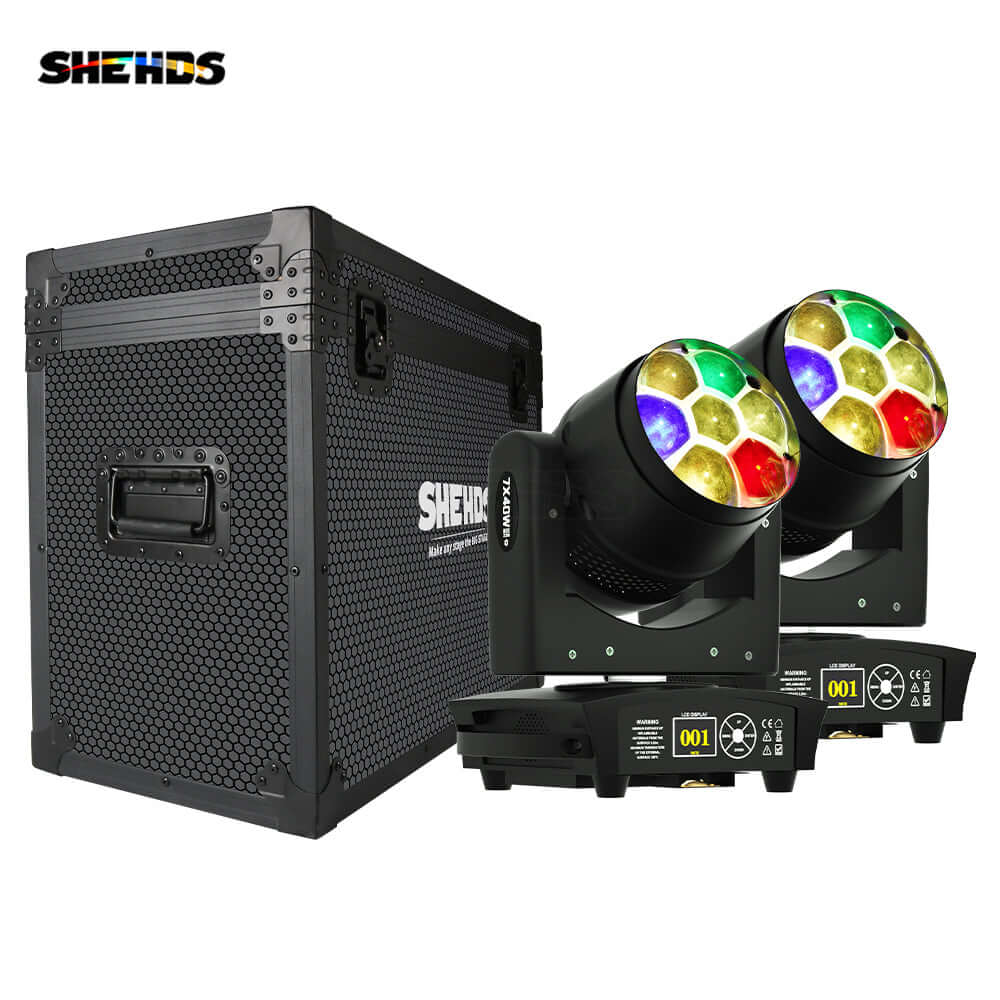 JMS WEBB (Rotation du Miroir) LED Zoom&Beam&Wash Bee Eye 7X40W Éclairage de Scène RGBW