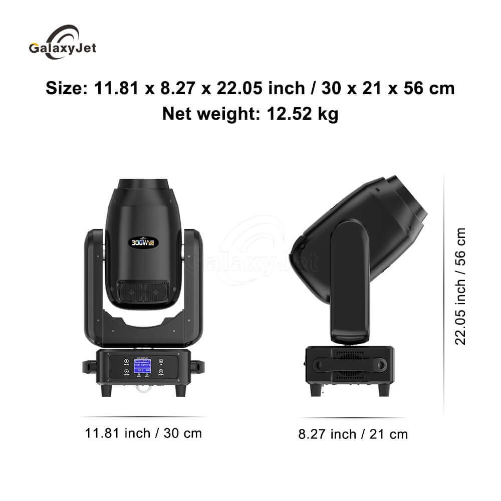 GalaxyJet LED Beam Lyres 300W Beam&Spot&Wash 3in1 Éclairage de Scène Éclairage de Performance