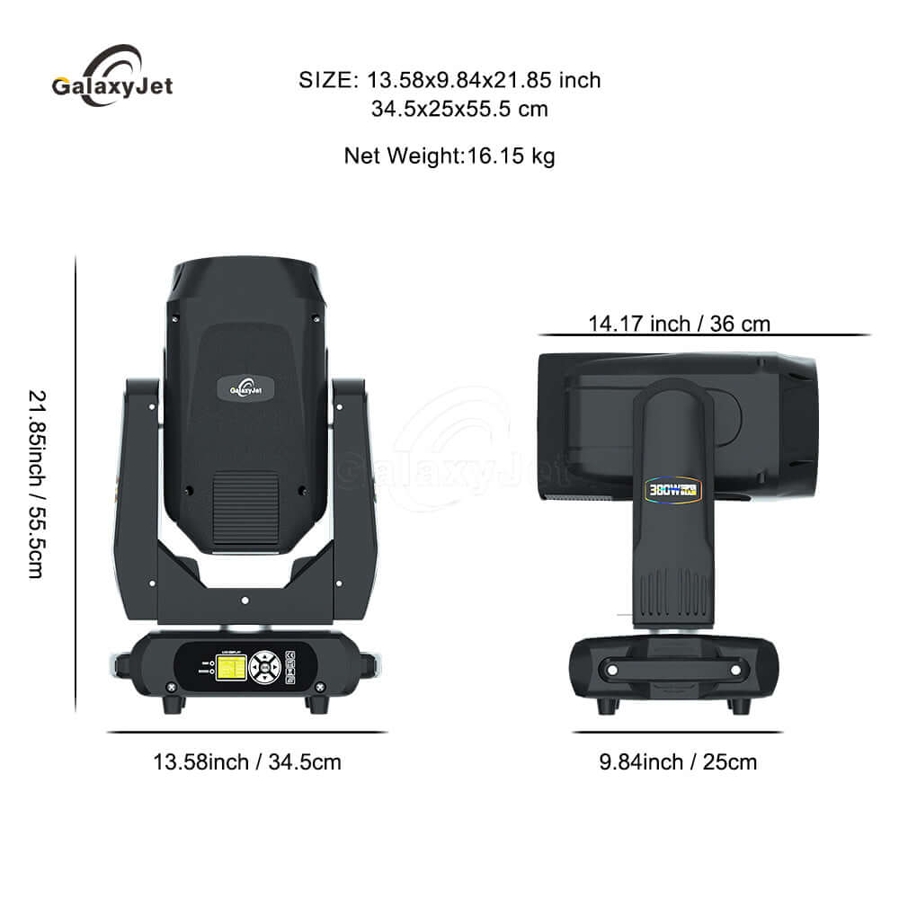 GalaxyJet Beam Lyres 380W 19R Éclairage de Scène avec Effets anneau RDM Éclairage de Performance Concert