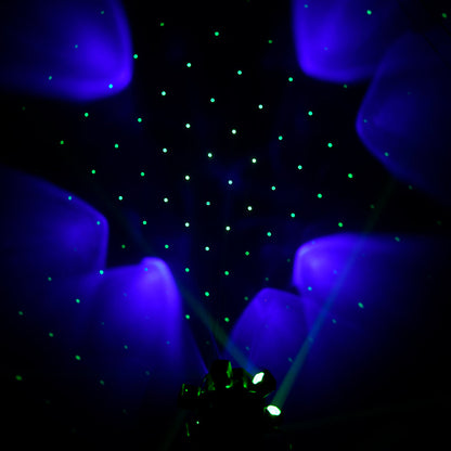 SHEHDS Projecteurs Asservis Beam LED 2/3/4/6 Bras 50W/80W/100W/120W RGBW avec Télécommande Sans Fil pour Éclairage de Scène, Soirées, Bars et DJs