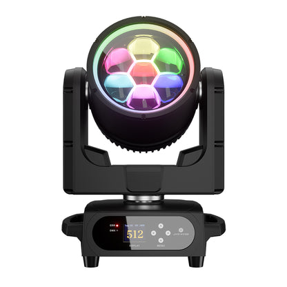 JMS WEBB Projecteur lyre LED étanche 7x40W beam wash zoom pour éclairage de scène
