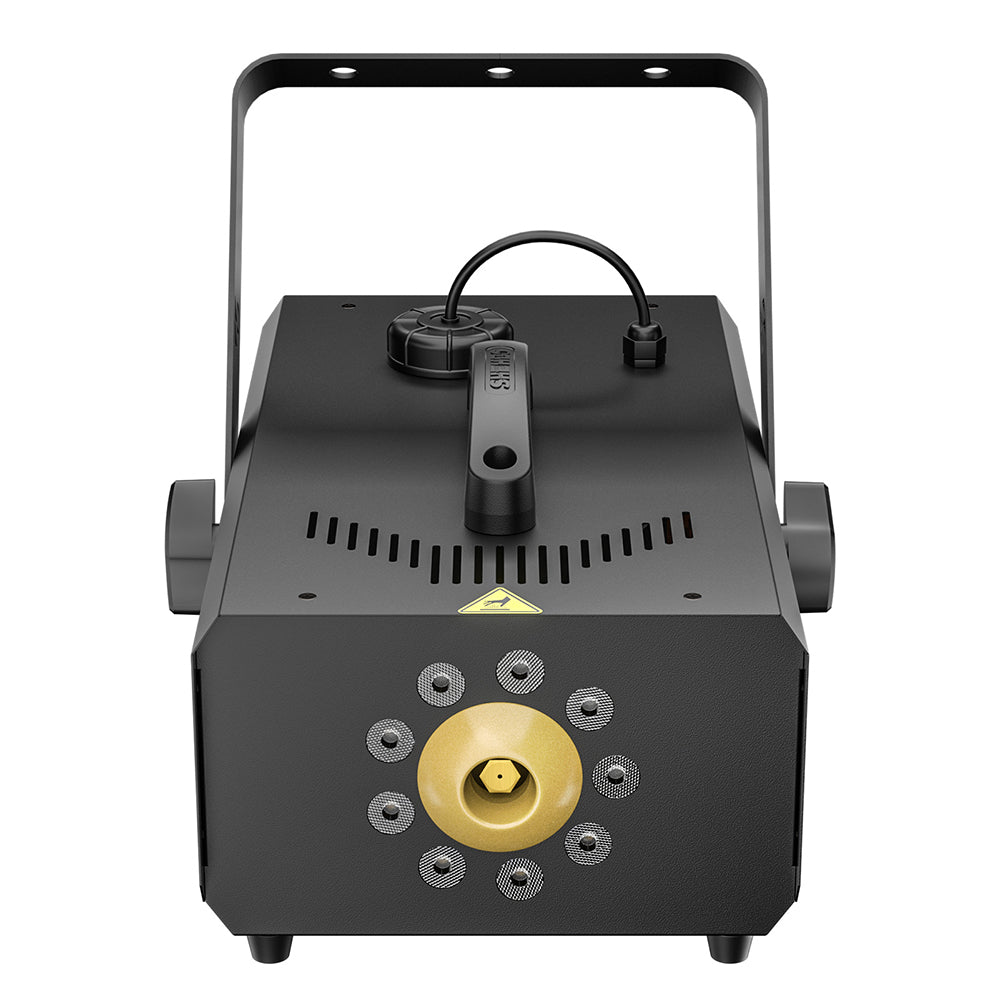 SHEHDS 1500W Machine à Fumée LED RGB avec 9 LED 3W Contrôle DMX et Télécommande pour Spectacle Mariage et Événement