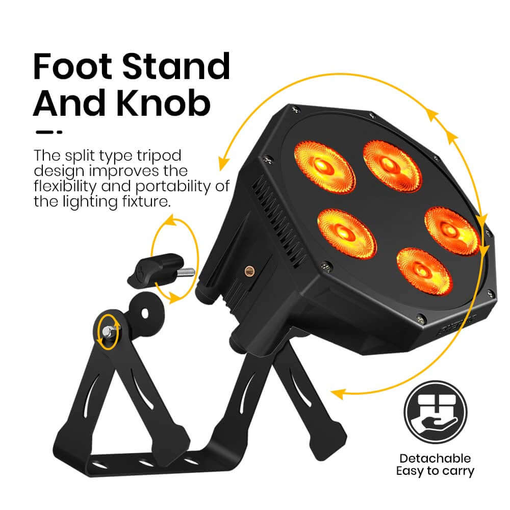 GlamoPar LED Light Series 5x12W / 7x12W 6in1 Color Mixing With Intelligent & Temp – rear or alternate product view