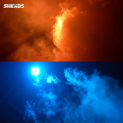 SHEHDS Machine à jet de CO2 12x3w LED RGB 3in1 injecteur de dioxyde de carbone cryogénique réglable à 90 degrés