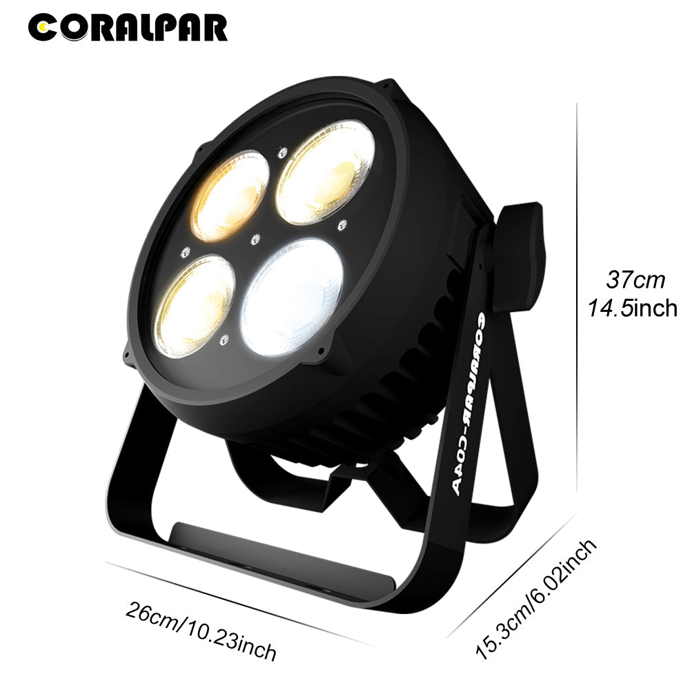 CoralPar Projecteur LED COB étanche en alliage aluminium 200W Éclairage de Scène extérieur blanc froid et blanc chaud
