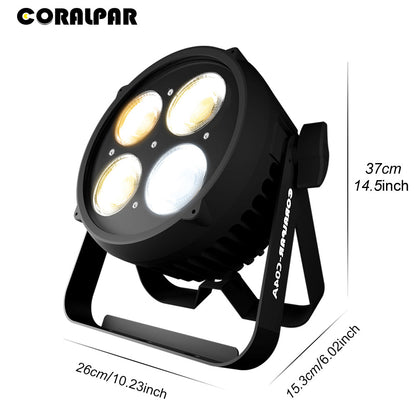 CoralPar Projecteur LED COB étanche en alliage aluminium 200W Éclairage de Scène extérieur blanc froid et blanc chaud