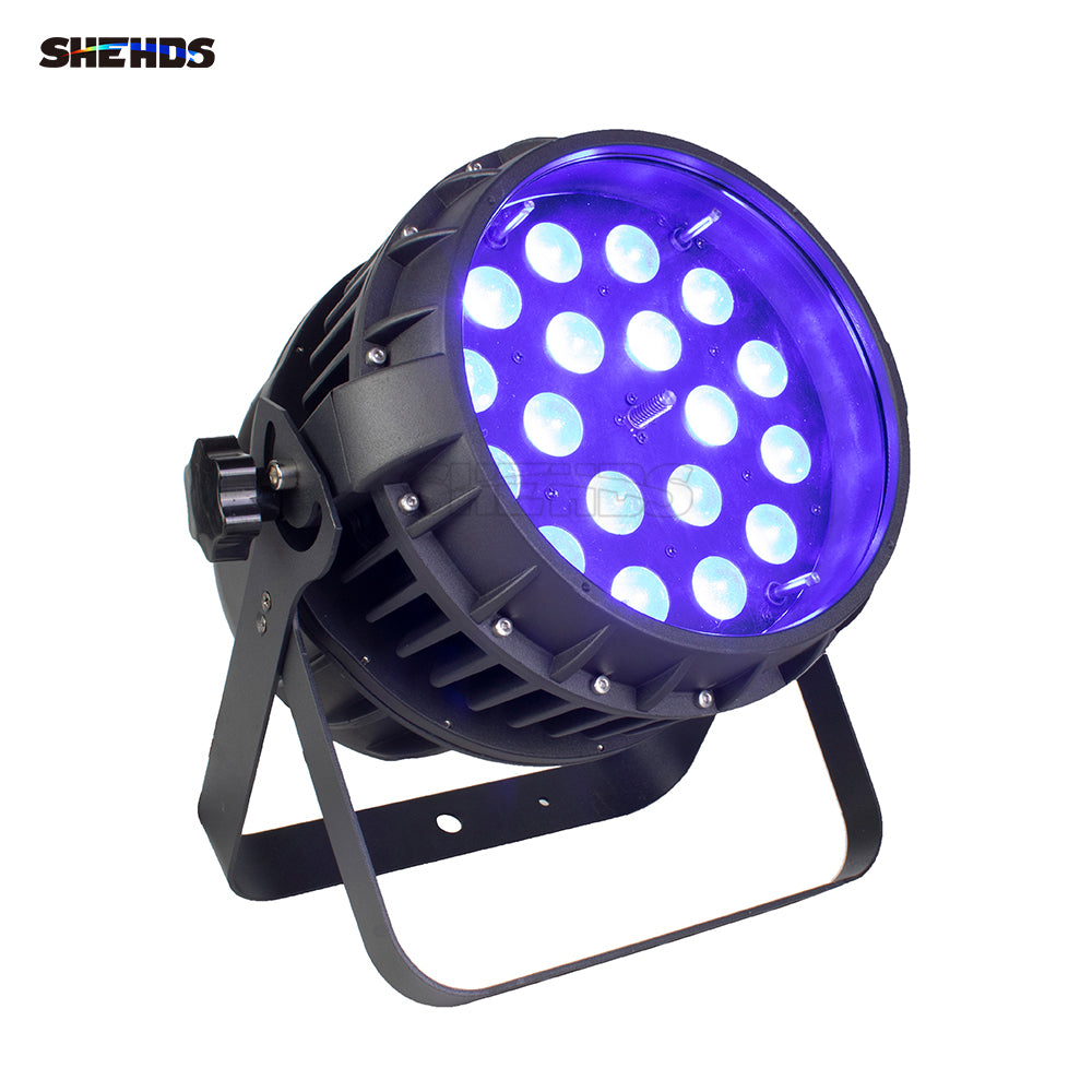 SHEHDS Projecteur LED Zoom Par étanche IP65 18x18 W 6in1 RGBWA + UV Éclairage de Scène pour extérieur Performance DJ Club