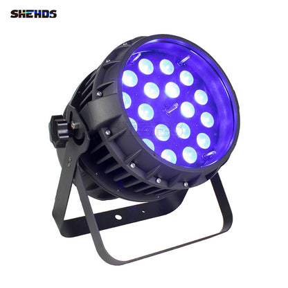 SHEHDS Projecteur LED Zoom Par étanche IP65 18x18 W 6in1 RGBWA + UV Éclairage de Scène pour extérieur Performance DJ Club
