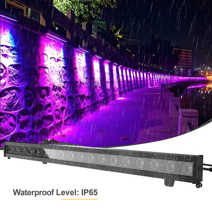 SHEHDS Éclairage LED étanche 18x10 W RGBWAUV / RGBLAC Wash silencieuse pour extérieur