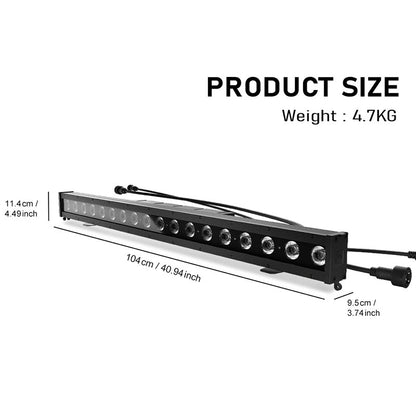 SHEHDS Éclairage LED étanche 18x10 W RGBWAUV / RGBLAC Wash silencieuse pour extérieur