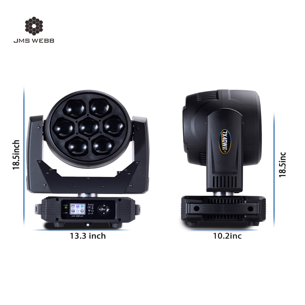 JMS WEBB Lyres LED Beam&Wash Big Bee Eye 7x40w Éclairage de Scène Éclairage de Performance Club DJ Club