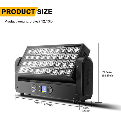 SHEHDS Lyre LED 200W à 36 LED Effets Stroboscopique, Beam et Wash RGB 5050 0,3W pour DJ et Scène