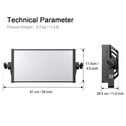SHEHDS 200W RGBW+WW Panneau LED Softlight avec volets