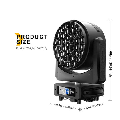 JMS WEBB LED Ultra Wash Big Bees Eyes 37x25W&40W RGBW Moving Head Light | Ultra Quiet | Wide Angle | DMX512 | For Theater,Stage, Events, Weddings