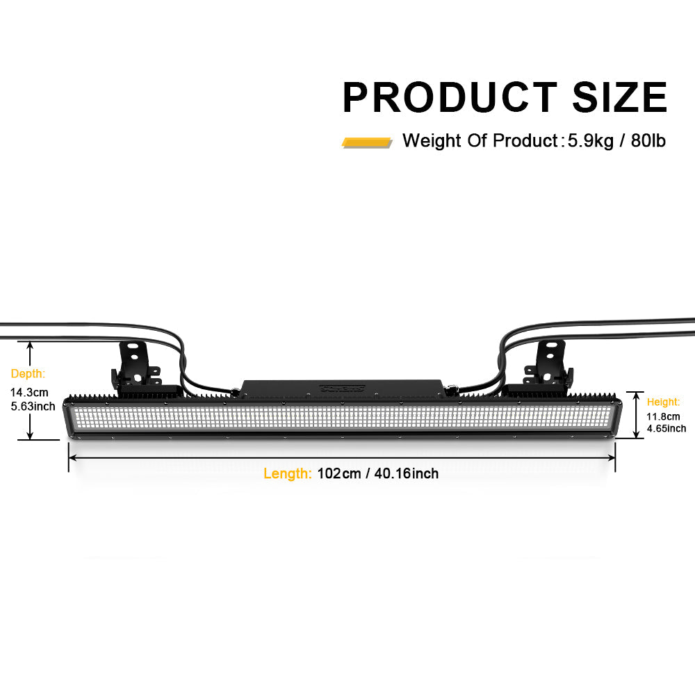 ShockCore Projecteur Stroboscopique LED 250W Étanche à Raccords, 16 Pixels, Zéro Bruit