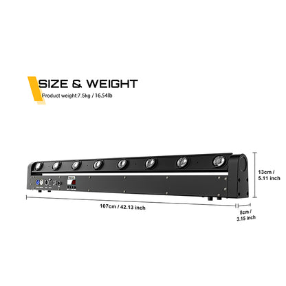 SHEHDS LED Lyres Beam 8x12W RGBW Éclairage de Scène Performance DJ Club Mariage