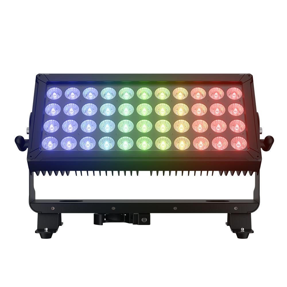 ShockCore Projecteur LED étanche 44x10W RGBW – Lentille givrée, zéro bruit, pour extérieur