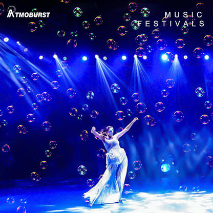 ATMOBURST Machine à bulles 90W avec LED 6x4 W RGBW grande sortie de mousse, Angle réglable