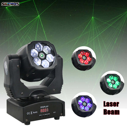JMS WEBB Lyres 6x15W Laser Beam RGBW Éclairage de Scène Éclairage DJ