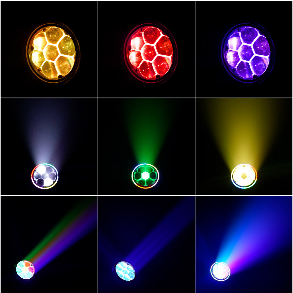 JMS WEBB Projecteur lyre LED étanche 7x40W beam wash zoom pour éclairage de scène