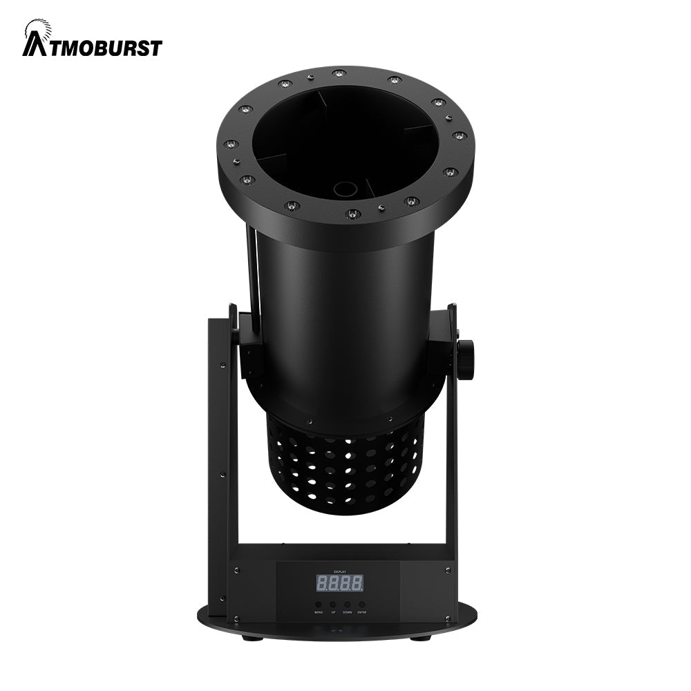 ATMOBURST Machine à confettis 1500W avec LED 12x4W RGB Angle réglable