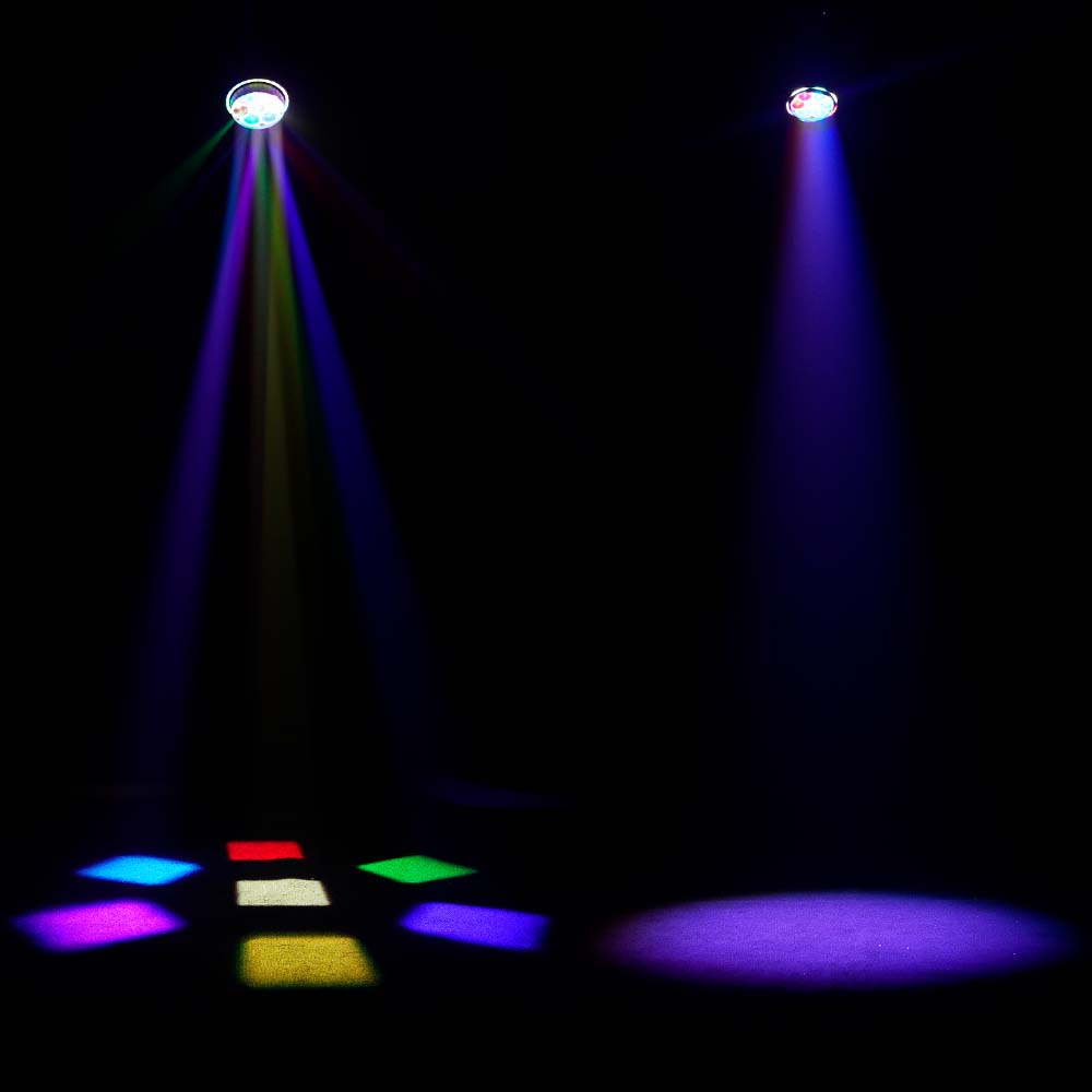 SHEHDS Projecteur asservi Bee Eye 7×40 W avec zoom et fonction wash – éclairage de scène RGBW / RGBL / RGBLAC