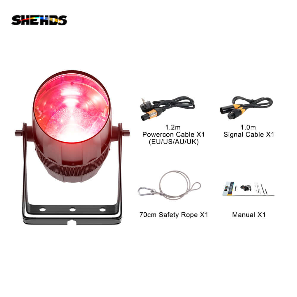 CoralPar Étanchéité IP65 LED Zoom&Wash COB 300W RGBW 4in1 Par Éclairage de Scène Performance Mariage DJ